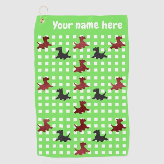 スコットランド犬 ゴルフタオル (正面)