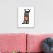 スコットランド犬「ビーチの準備」 キャンバスプリント (インサイチュ (リビング))