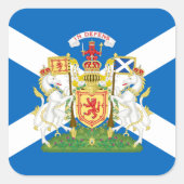 スコットランド王室の国旗とコート・オブ・アームズ スクエアシール (正面)