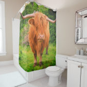 スコットランド産の長い角の付いた牛 シャワーカーテン (インサイチュ)