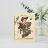 スコットランド絵地図ヴィンテージはがき ポストカード (スタンド正面)