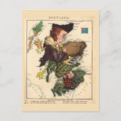 スコットランド絵地図ヴィンテージはがき ポストカード (正面)