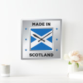 スコットランド製 スクエア壁時計 (ホーム)