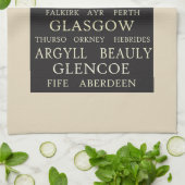 スコットランド都市 キッチンタオル (折り畳み)