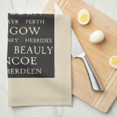 スコットランド都市 キッチンタオル (四つ折り)