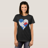 スコットランド韓国国旗のハート Tシャツ (正面フル)