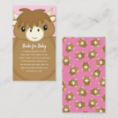 スコットランド高地の牛の赤ちゃんシャワーピンク エンクロージャーカード (正面/裏面)