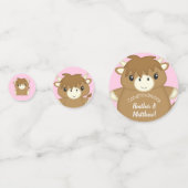 スコットランド高地の牛の赤ちゃんシャワーピンク コンフェッティ (裏面)