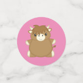 スコットランド高地の牛の赤ちゃんシャワーピンク コンフェッティ (スモール正面)