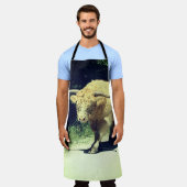 スコットランド高地牛 エプロン (着用した状態)