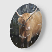 スコットランド高地牛 ラージ壁時計 (傾斜)