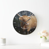 スコットランド高地牛 ラージ壁時計 (ホーム)