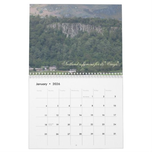 スコットランド16か月のカレンダー カレンダー (1月 2026)