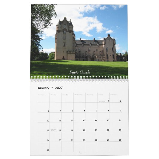 スコットランド2011Calendarの城 カレンダー (1月 2027)