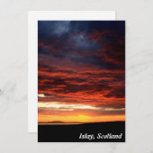 スコットランド・アイラ島の夕日カード (正面/裏面)