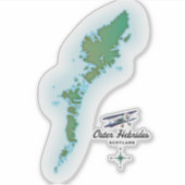 スコットランド アウター・ヘブリディーズの地図 シール (正面)