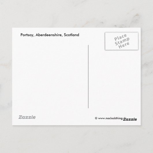 スコットランド、アバディーンシャー州ポートソイのボート ポストカード (裏面)