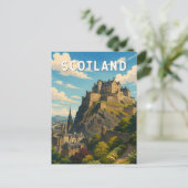 スコットランド イギリス イラスト 旅行 アート ポストカード (スタンド正面)