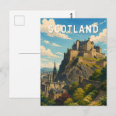 スコットランド イギリス イラスト 旅行 アート ポストカード (正面/裏面)