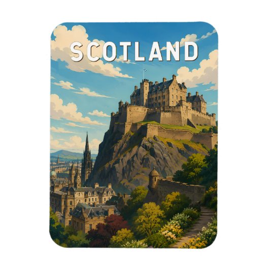 スコットランド イギリス イラスト 旅行 アート マグネット (縦)