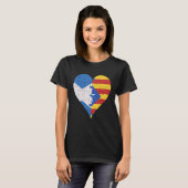 スコットランド カタルーニャ州旗 ハート Tシャツ (正面フル)