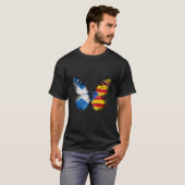 スコットランド カタルーニャ州旗 バタフライ Tシャツ (正面フル)