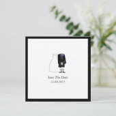 スコットランド·キルトの新郎新婦·パープル·セーブ·ザ·デート セーブザデート (スタンド正面)