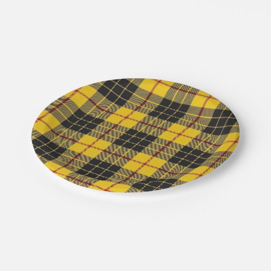 スコットランド・クランの味ルイス・タータンチェックのマクロード ペーパープレート (アングル)