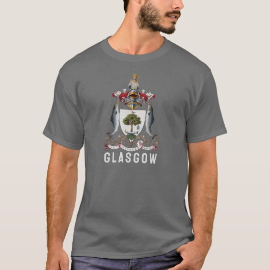 スコットランド，グラスゴーの紋章 Tシャツ (正面)