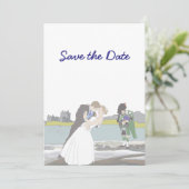 スコットランド ケルトスタイルの結婚式テーマ Save the Date 招待状 (スタンド正面)
