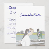 スコットランド ケルトスタイルの結婚式テーマ Save the Date 招待状 (正面/裏面)