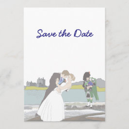 スコットランド ケルトスタイルの結婚式テーマ Save the Date 招待状