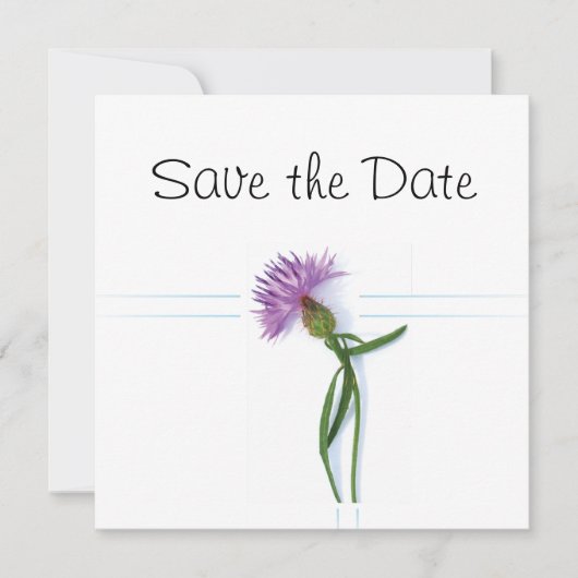スコットランド ケルトスタイルの結婚式 ショウブ テーマ Save the Date 招待状 (正面)