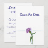 スコットランド ケルトスタイルの結婚式 ヤブハギのテーマ Save the Date 招待状 (正面/裏面)