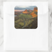 スコットランド、スカイのキリン山脈での日の出 スクエアシール (バッグ)