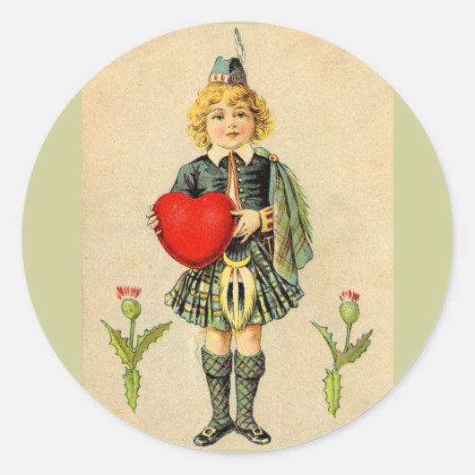 スコットランド、スコットランドのハイランドヴィンテージが大好き ラウンドシール (正面)