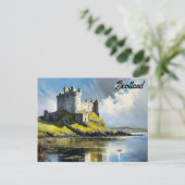 スコットランド スコットランドの城 水彩画 旅行 ポストカード (スタンド正面)