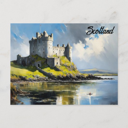 スコットランド スコットランドの城 水彩画 旅行 ポストカード (正面)