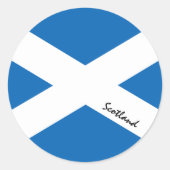 スコットランド&スコットランド国旗の愛国者、休日/スポーツ ラウンドシール (正面)