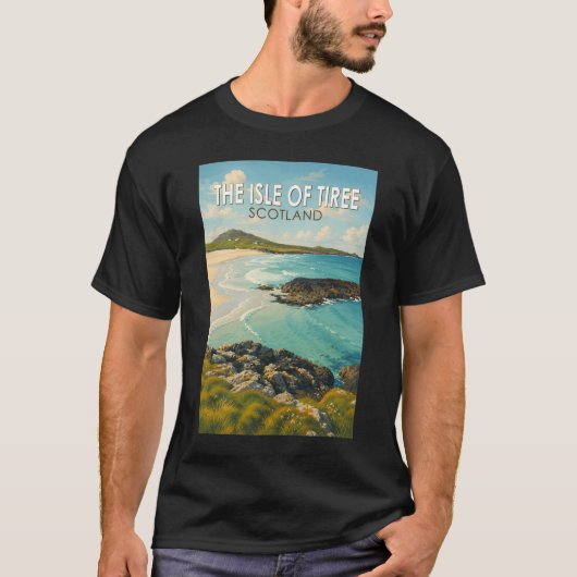 スコットランド タイリー島 イラスト 旅行アート Tシャツ (正面)