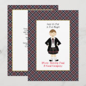 スコットランド タルタン クラン プライド パーソナライズ パーティー 招待状 (正面/裏面)