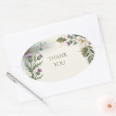 スコットランド タータン シスコ 花 Thank You ステッカー (封筒)