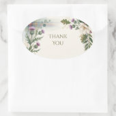 スコットランド タータン シスコ 花 Thank You ステッカー (バッグ)