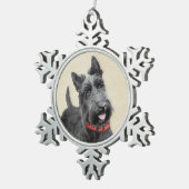 スコットランド·テリ絵画アーズ-かわいいオリジナル·ドッグアート スノーフレークピューターオーナメント (右)