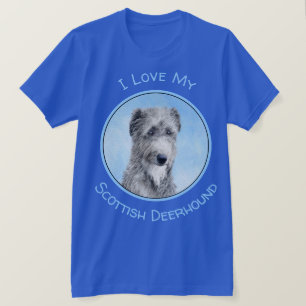 スコットランド·デ絵画ィアハウンドズ-かわいいオリジナル犬 Tシャツ