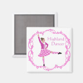 スコットランド・ハイランドダンサー ケルトノットワーク ピンク マグネット (正面/裏面)