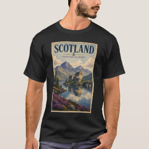 スコットランド ハイランド イラスト 旅行 アート Tシャツ