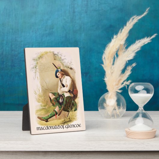 スコットランド・マクイアンのグレンコー・クランのマクドナルド フォトプラーク (側面)
