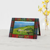 スコットランド・マクリーン氏族の城 タータン・グリーティングカード カード (黄色い花)