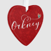 スコットランド，北アイレスハートのオークニー国旗 オーナメント (正面)